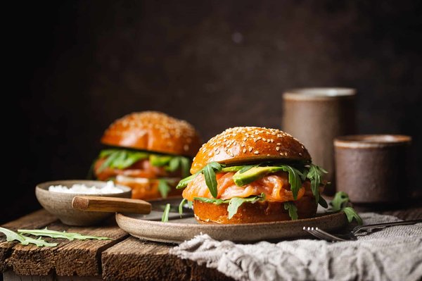 Can You Create a Gourmet Sweet Potato and Black Bean Burger with Spicy Mayo?